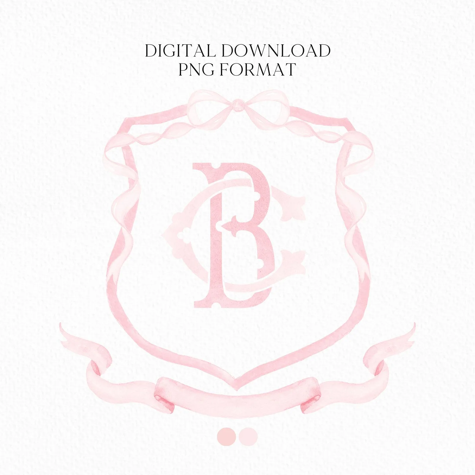 Pink Coquette Ribbon Bow Crest Wedding Crest