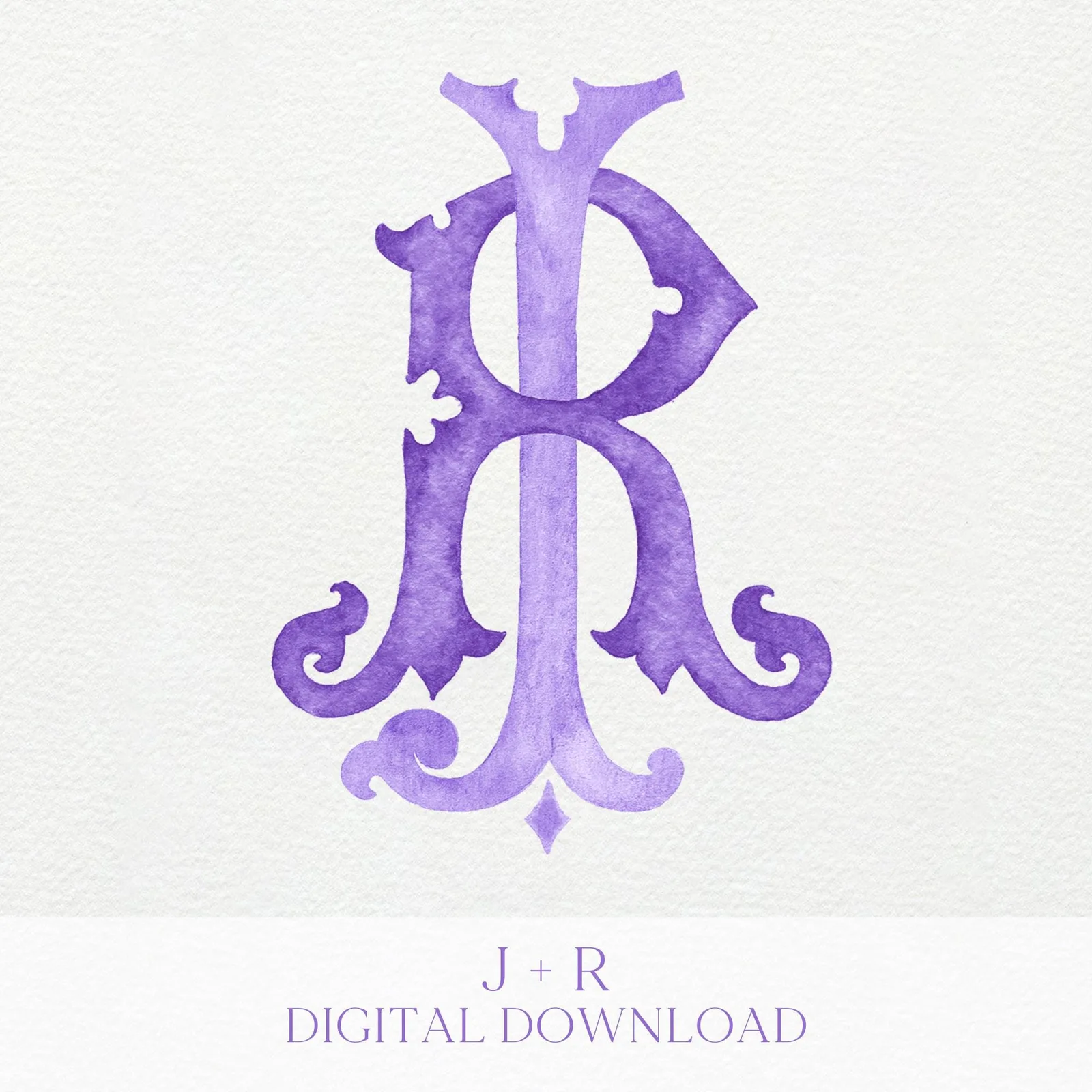 Watercolor Wedding Monogram – JR Classic Design (Digital Download)