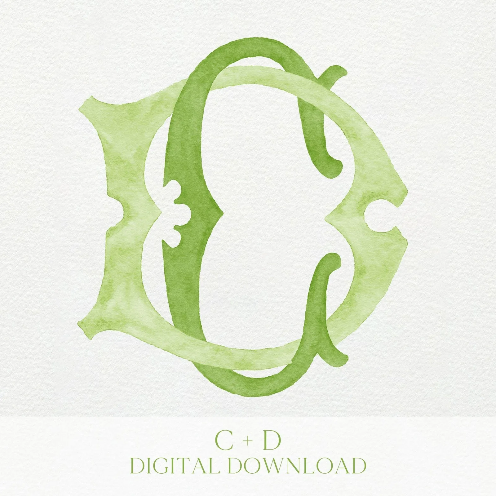 Watercolor Wedding Monogram – DC Classic Design (Digital Download)