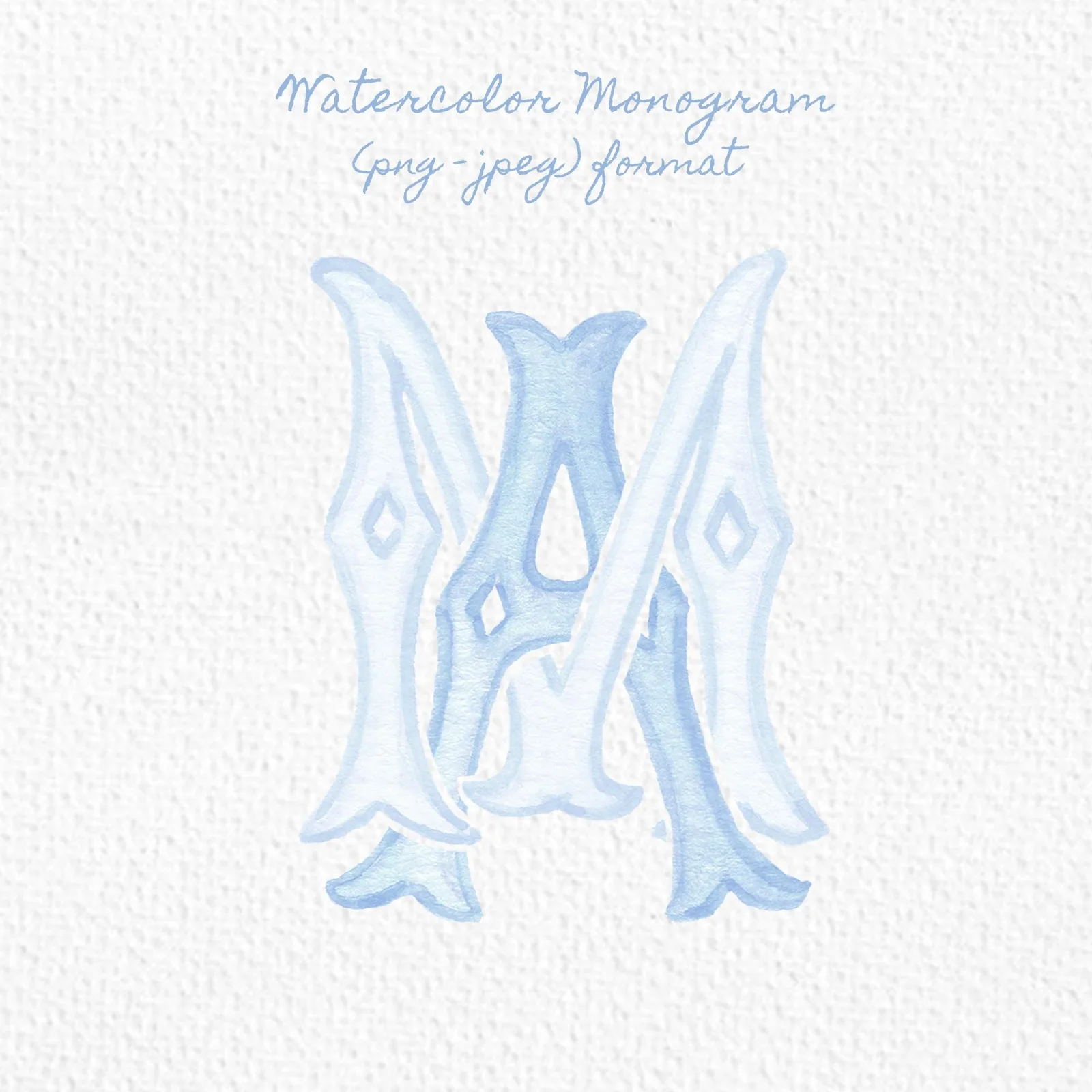 Custom Monogram Initial Letters, Monogram for Crest Design, Wedding Monogram, Wedding Logo, Custom Watercolor Wedding Crest