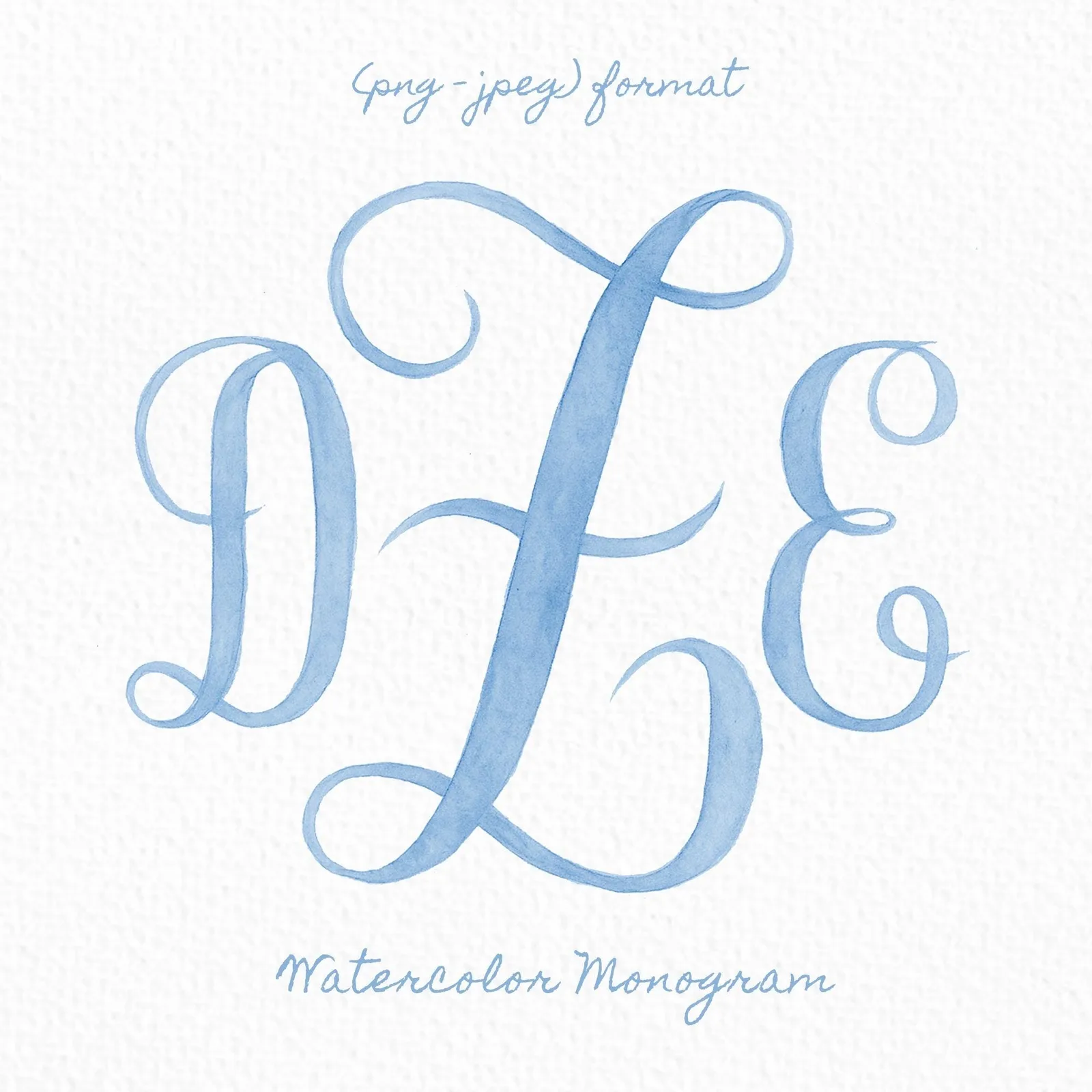 Custom Three Monogram Initial Letters, Three Monogram for Crest Design, Wedding Monogram, Wedding Logo, Custom Watercolor Wedding Crest