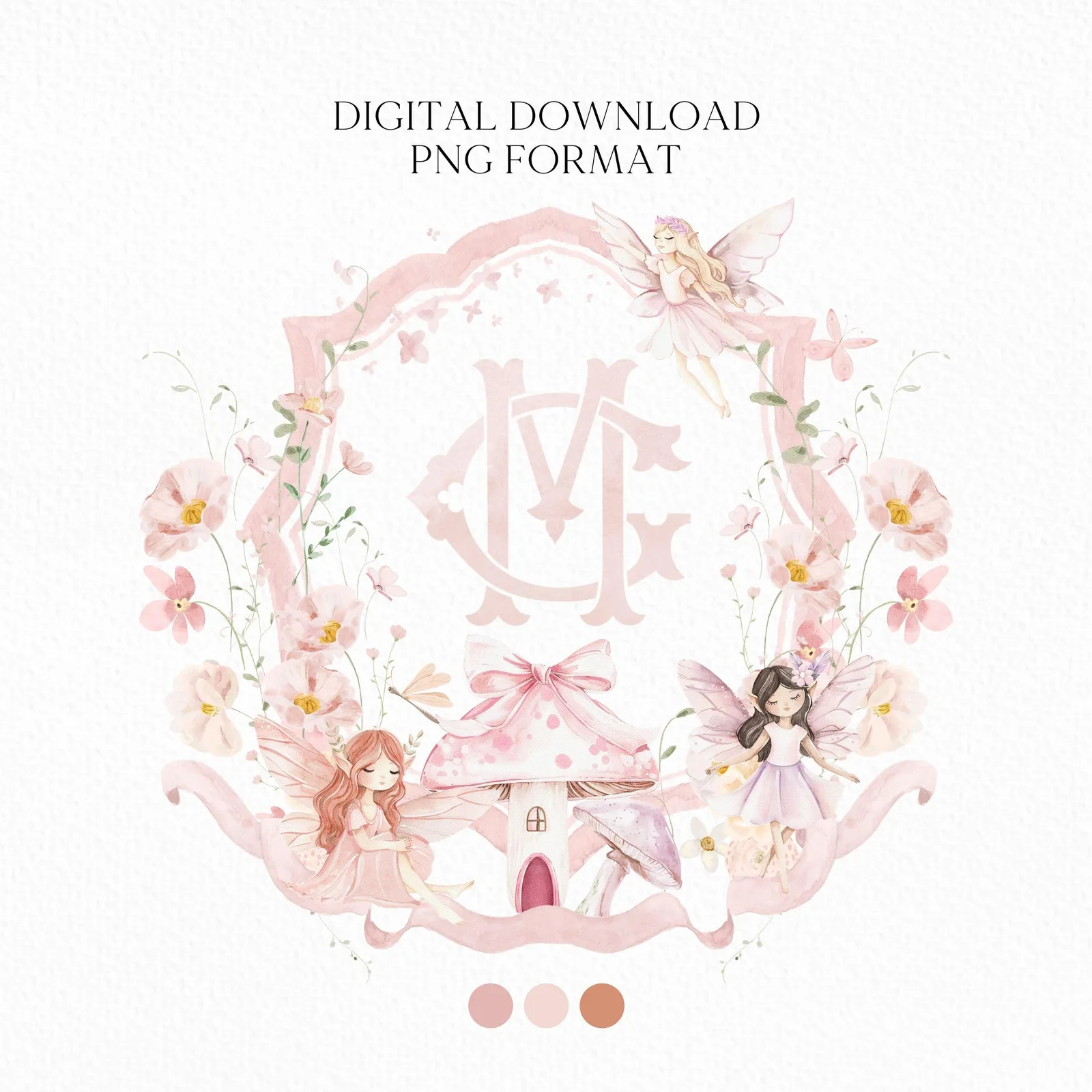Fairy Enchanted Garden Crest - Monogram Crest