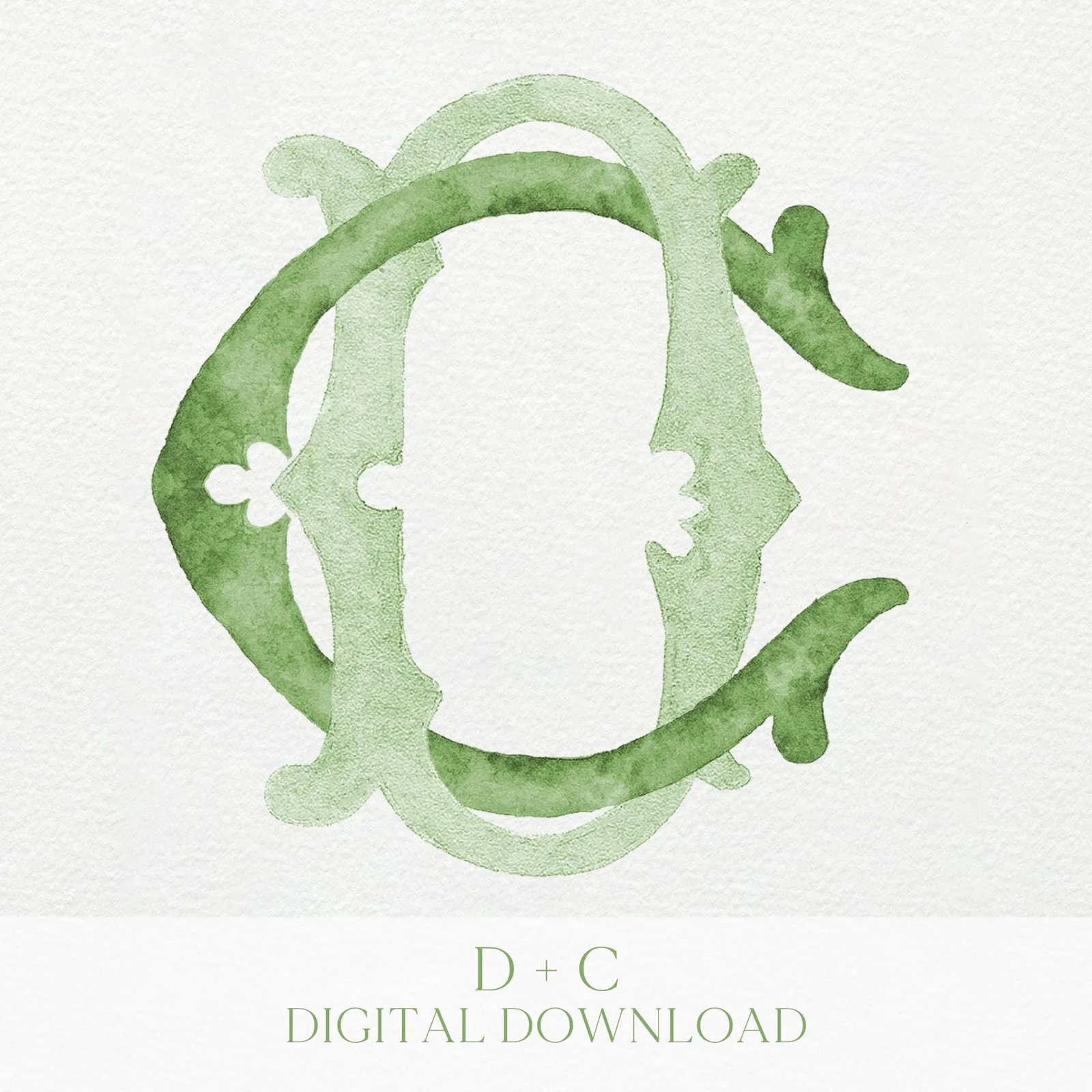 Watercolor Wedding Monogram – Classic Letter Art (Digital Download)