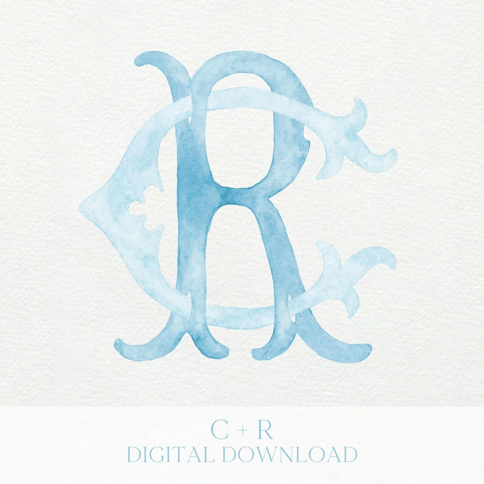 Watercolor Wedding Monogram RC – Elegant Custom Crest (Digital Download)