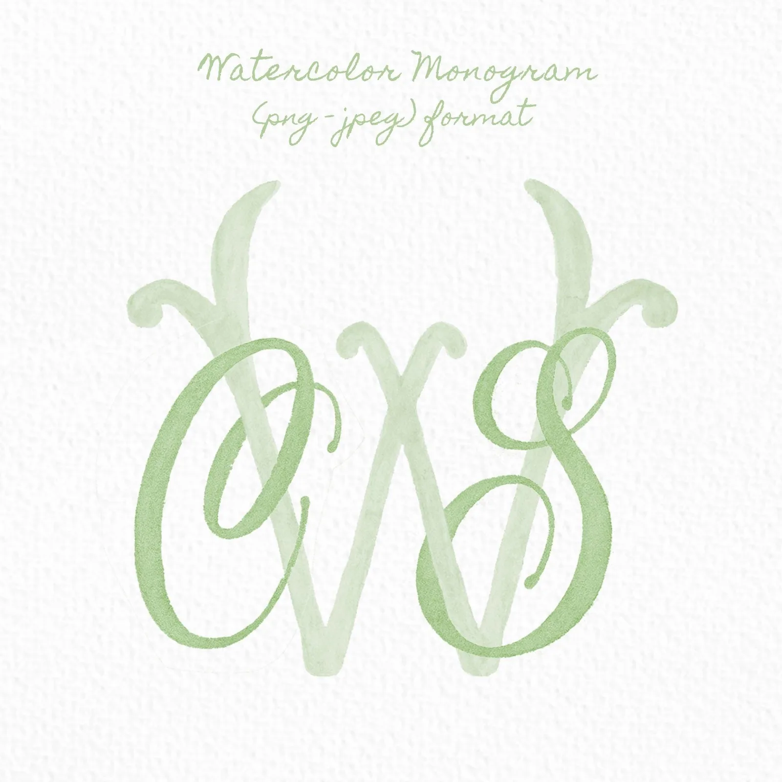 Custom Three Monogram Initial Letters, Three Monogram for Crest Design, Wedding Monogram, Wedding Logo, Custom Watercolor Wedding Crest