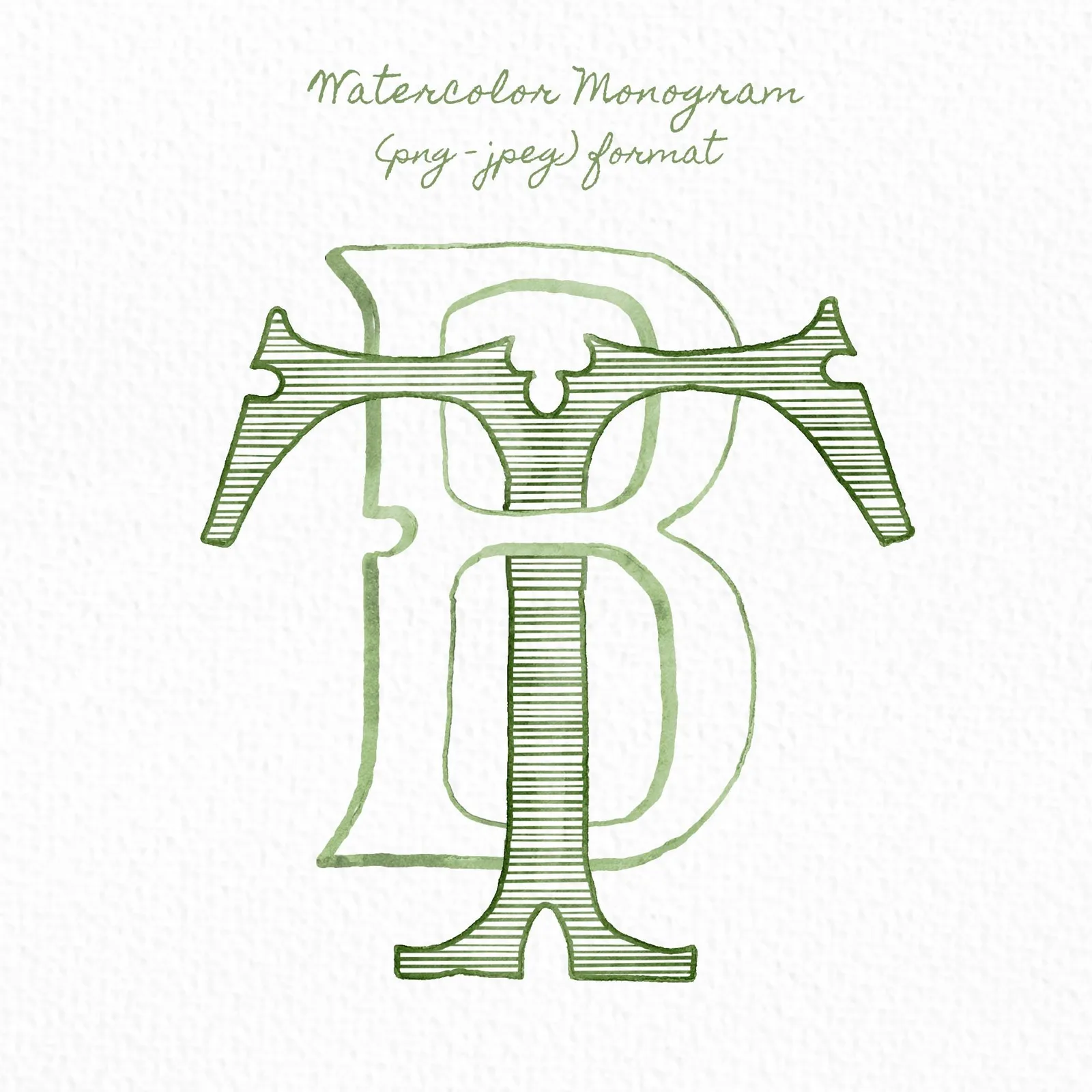 Custom Monogram Initial Letters, Monogram for Crest Design, Wedding Monogram, Wedding Logo, Custom Watercolor Wedding Crest